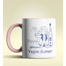 Kişiye Özel Yılın En Başarılı Hemşiresi (Bayan) Temalı Pembe Kupa