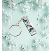 İsme Özel I Harfi Temalı Flower Paint Tasarımlı Anahtarlık | Epoksi Döküm Anahtarlık