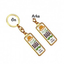 Kişiye Özel Babalar Günü Temalı En İyi Baba 2 Tasarım Anahtarlık - Altın Krom Kaplama