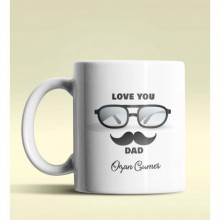 Kişiye Özel Love You Dad 2 Tasarımlı Beyaz Kupa Bardak