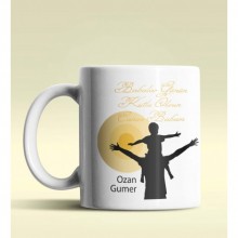 Kişiye Özel Babalar Günün Kutlu Olsun 13 Temalı Beyaz Kupa Bardak