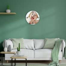 Kişiye Özel Resimli Cam Duvar Saati (27 cm)