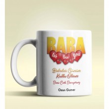 Kişiye Özel Baba Tasarımlı Beyaz Kupa Bardak