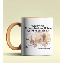 Kişiye Özel Hayatıma Anlam Katan Adam Tasarım Turuncu Kupa Bardak