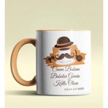 Kişiye Özel Babalar Günün Kutlu Olsun 7 Tema Turuncu Kupa Bardak