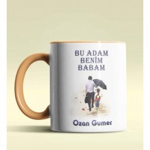Kişiye Özel Bu Adam Benim Babam Tasarımlı Turuncu Kupa Bardak