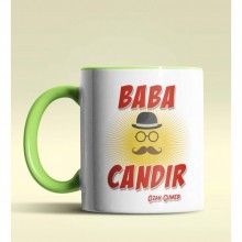 Kişiye Özel Baba Candır Tasarımlı Yeşil Kupa Bardak