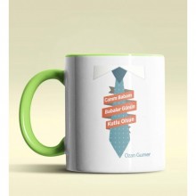 Kişiye Özel Babalar Günün Kutlu Olsun 10 Tema Yeşil Kupa Bardak