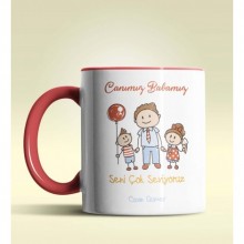 Kişiye Özel Canım Babamız Seni Çok Seviyoruz  Kırmızı Kupa Bardak