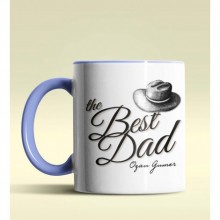 Kişiye Özel The Best Dad Tasarımlı Mavi Kupa Bardak