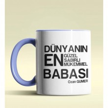 Kişiye Özel Dünyanın En En En Babası 2 Temalı Mavi Kupa Bardak