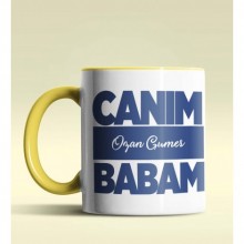 Kişiye Özel Canım Babam 6 Tasarımlı Sarı Kupa Bardak