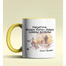 Kişiye Özel Hayatıma Anlam Katan Adam Tasarım Sarı Kupa Bardak