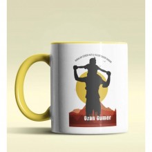 Kişiye Özel Babalar Günün Kutlu Olsun 8 Tasarım Sarı Kupa Bardak