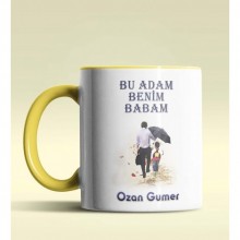 Kişiye Özel Bu Adam Benim Babam Tasarımlı Sarı Kupa Bardak