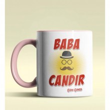 Kişiye Özel Baba Candır Tasarımlı Pembe Kupa Bardak