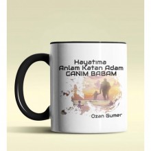 Kişiye Özel Hayatıma Anlam Katan Adam Tasarım Siyah Kupa Bardak