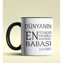 Kişiye Özel Dünyanın En En En Babası Temalı Siyah Kupa Bardak