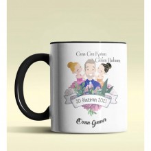 Kişiye Özel Cana Can Katan Canım Babam Temalı Siyah Kupa Bardak