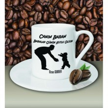 Kişiye Özel Babalar Günün Kutlu Olsun 9 Tema Beyaz Kahve Fincanı