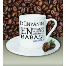 Kişiye Özel Dünyanın En En En Babası Temalı Beyaz Kahve Fincanı