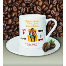 Kişiye Özel Babalar Günün Kutlu Olsun 6 Tema Beyaz Kahve Fincanı