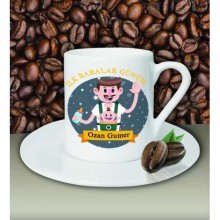 Kişiye Özel İlk Babalar Günüm Temalı Beyaz Kahve Fincanı