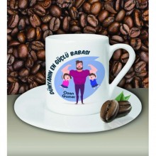 Kişiye Özel Dünyanın En Güçlü Babası Temalı Beyaz Kahve Fincanı