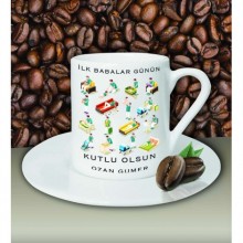 Kişiye Özel İlk Babalar Günü Temalı Beyaz Kahve Fincanı