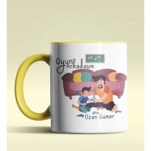 Kişiye Özel Oyun Arkadaşım Tasarımlı Sarı Renkli Kupa