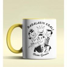 Kişiye Özel Babaların Kralı Tasarımlı Sarı Renkli Kupa