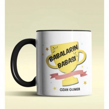 Kişiye Özel Babaların Babası Tasarımlı Siyah Renkli Kupa