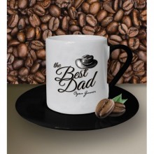 Kişiye Özel The Best Dad Tasarımlı Beyaz Kahve Fincanı