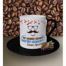 Kişiye Özel En Baba Adam Benim Babam Tasarım Beyaz Kahve Fincanı