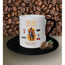 Kişiye Özel Babalar Günün Kutlu Olsun 6 Tema Beyaz Kahve Fincanı