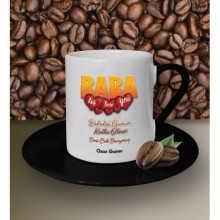 Kişiye Özel Baba Tasarımlı Beyaz Kahve Fincanı