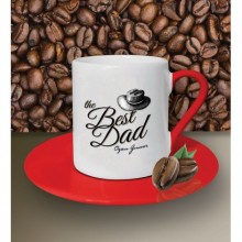 Kişiye Özel The Best Dad Tasarımlı Beyaz Kahve Fincanı