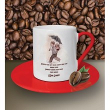 Kişiye Özel Babalar Günü Mesajlı 2 Tasarımlı Beyaz Kahve Fincanı