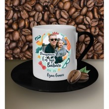 Kişiye Özel Dünyanın En İyi Babası Temalı Siyah Kahve Fincanı