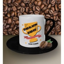 Kişiye Özel Babaların Babası Temalı Siyah Kahve Fincanı