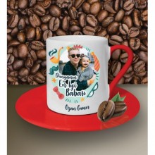 Kişiye Özel Dünyanın En İyi Babası Temalı Kırmızı Kahve Fincanı