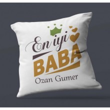 Kişiye Özel Dünya'nın En Yakışıklı Babası Tasarımlı Saten Kare Yastık