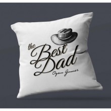 Kişiye Özel The Best Dad Tasarımlı Saten Kare Yastık