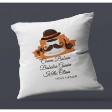 Kişiye Özel Babalar Günün Kutlu Olsun 7 Tema Saten Kare Yastık