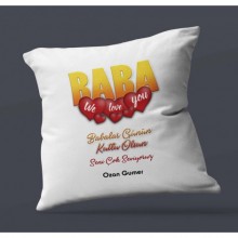 Kişiye Özel Baba Tasarımlı Saten Kare Yastık