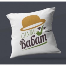 Babalara Özel Canım Babam 2 Tasarımlı Saten Kare Yastık