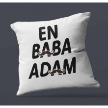 Babalara Özel En Baba Adam Tasarımlı Saten Kare Yastık