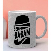 Babalara Özel Benim Babam Tasarımlı Simli Gümüş Kupa