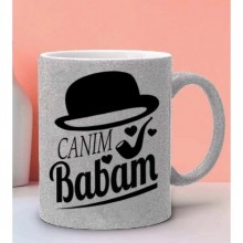 Babalara Özel Canım Babam 2 Tasarımlı Simli Gümüş Kupa
