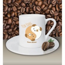 Kişiye Özel Yin Yang Pet's Köpek Tasarımlı Beyaz Kahve Fincanı